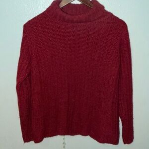 Crazy Horse Liz Claiborne Red Chunky Knit Turtleneck Sweater – Size M